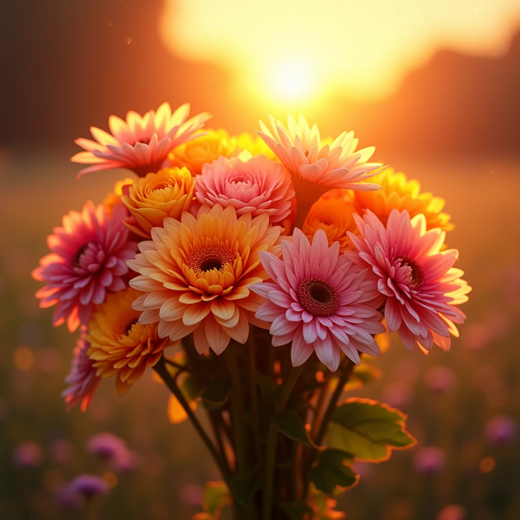 Solnedgangsglød bukett